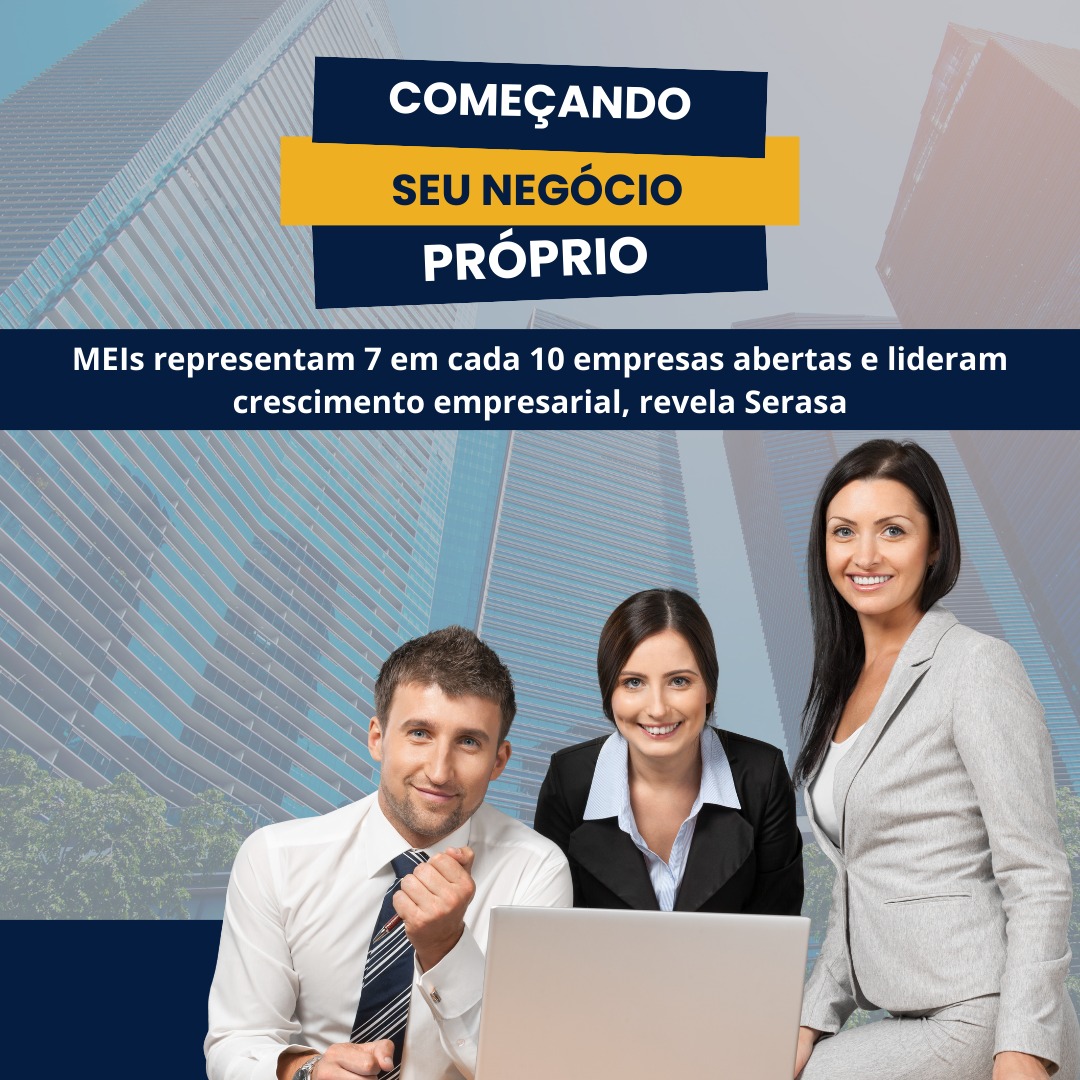 MEIs representam 7 em cada 10 empresas abertas e lideram crescimento empresarial, revela Serasa