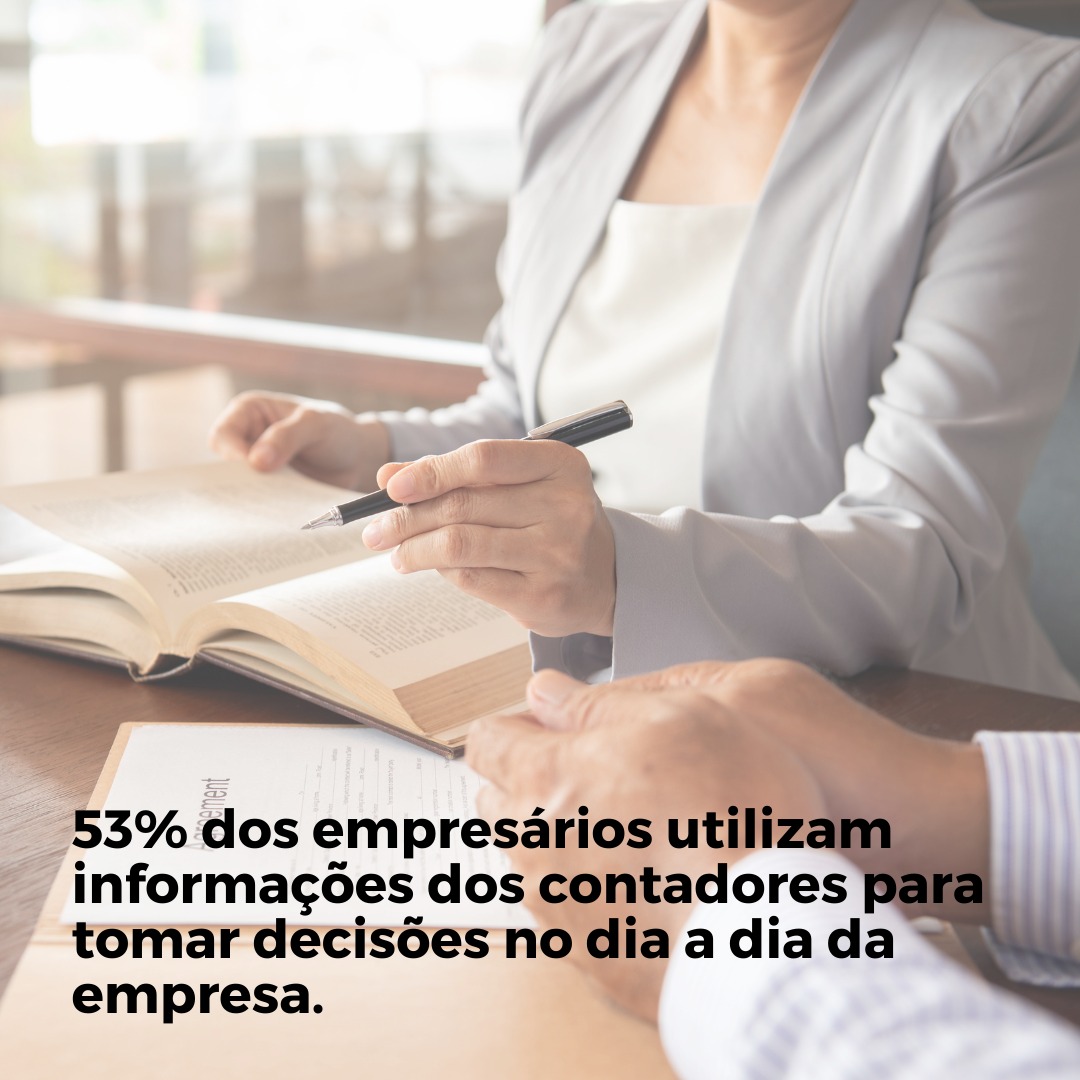 53% dos empresários utilizam informações dos contadores para tomar decisões no dia a dia da empresa